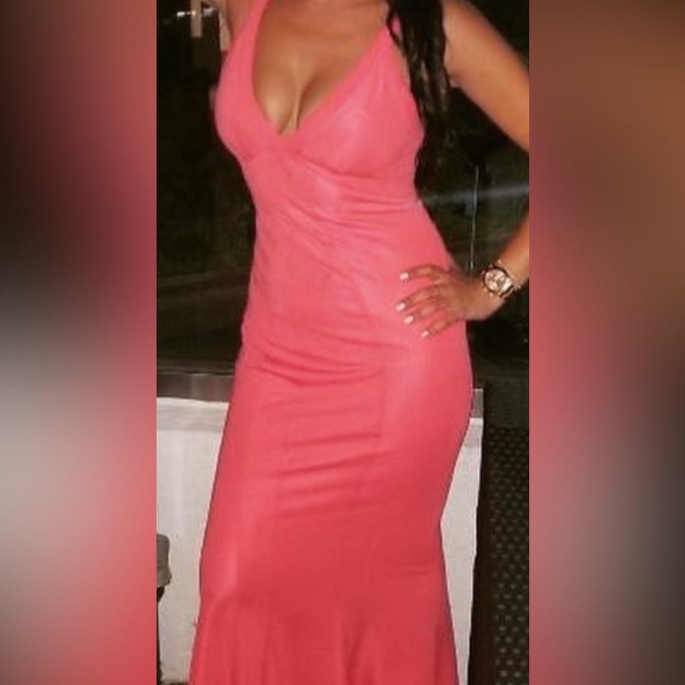 Zac Posen coral pink gown